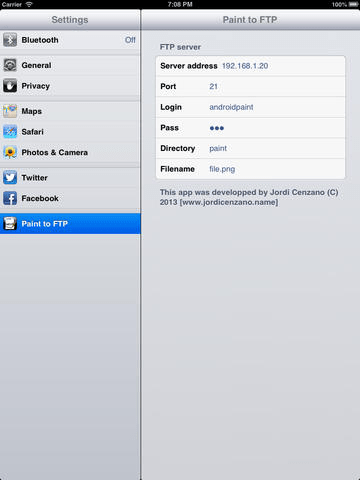 IPad settings IPad settings