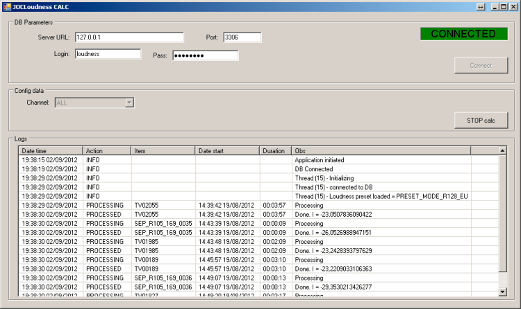 JOCLoudnessCALC  GUI