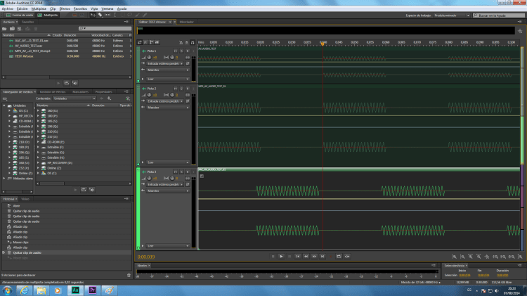 Zoom of original and exported->imported tracks in Audition