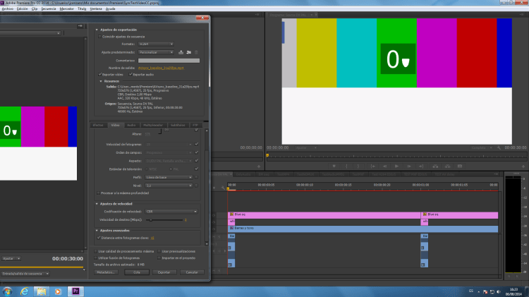 AV sync test timeline