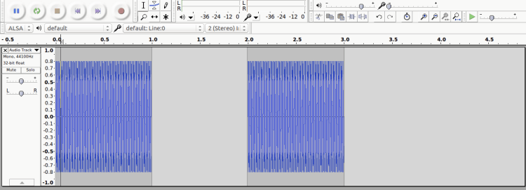 Audacity audio test time line